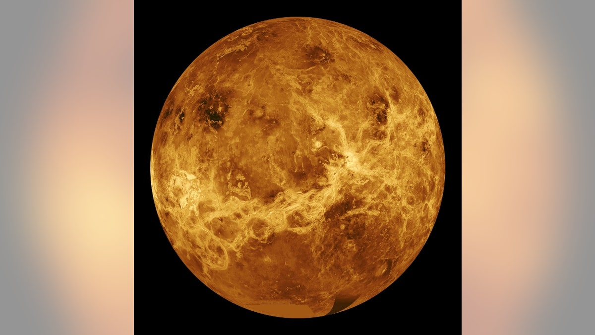 This global view of the surface of Venus 