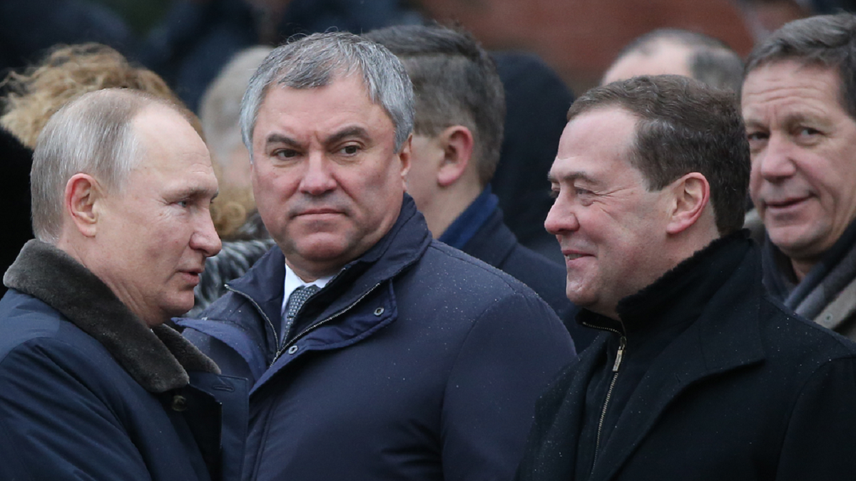 Russian lawmaker Vyacheslav Volodin alongside Putin