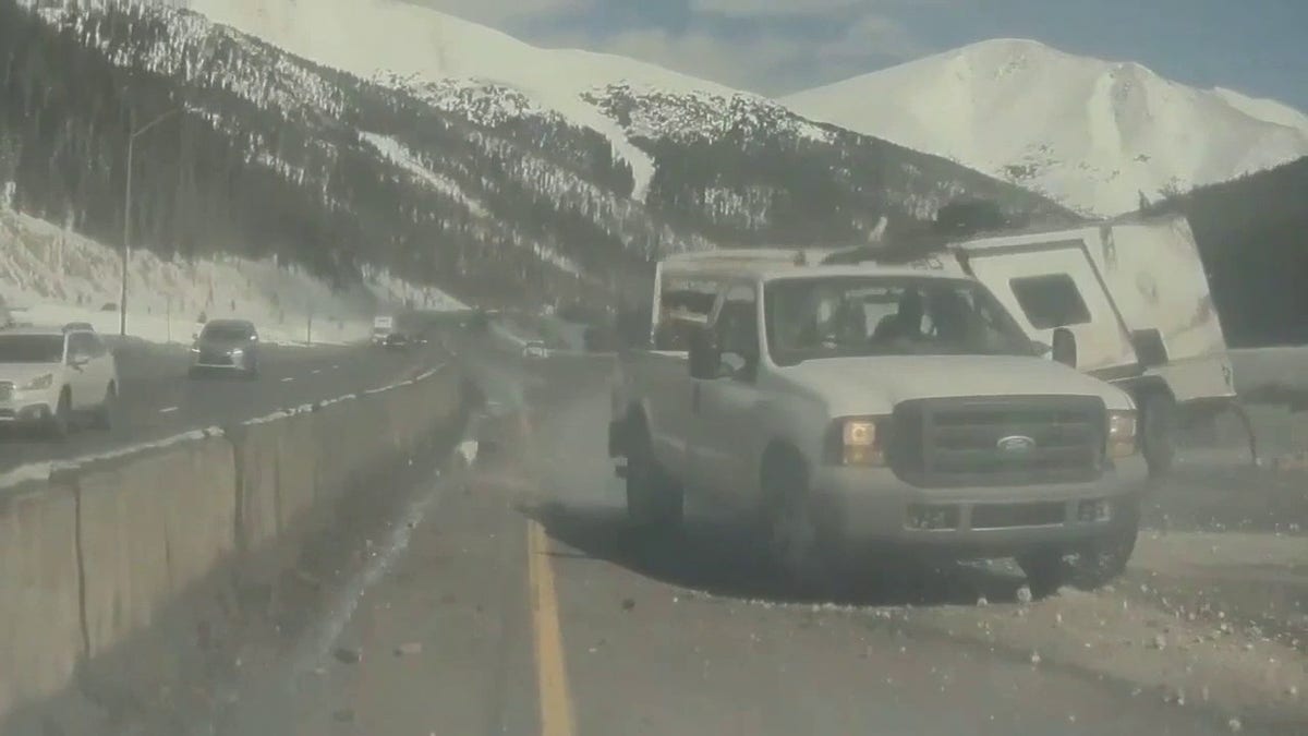 Heart Stopping Crash On Colorado Interstate Allegedly Caused By Pothole   Wild Crash On I70 Near Denver Caught On Video 2 