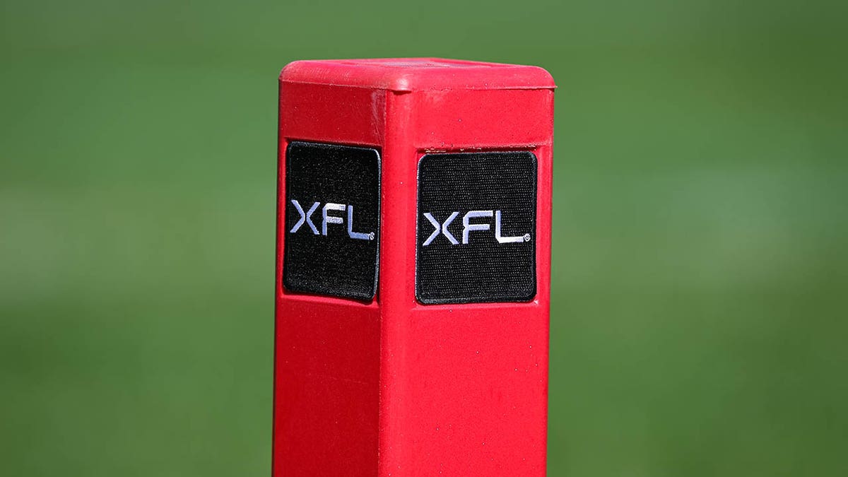 An XFL-branded pylon