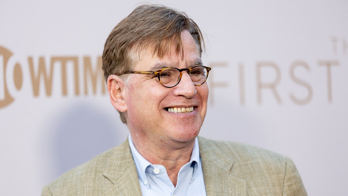 Aaron Sorkin close up red carpet