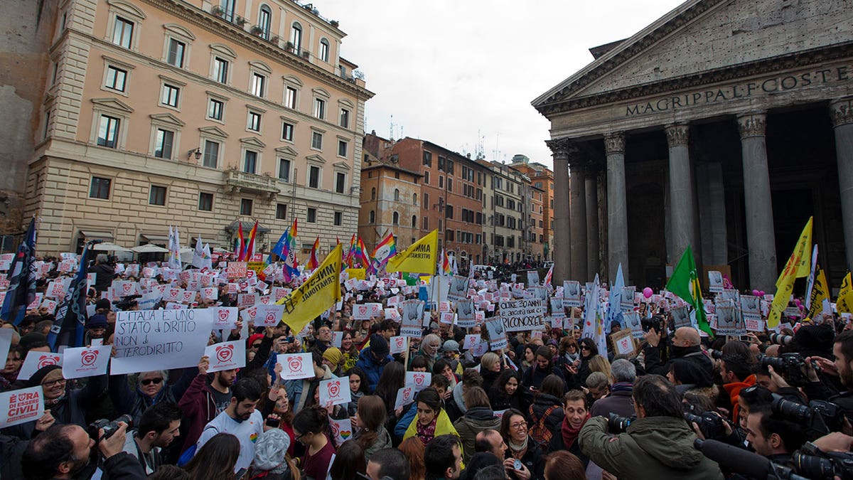 Gay rights demonstration in Rome