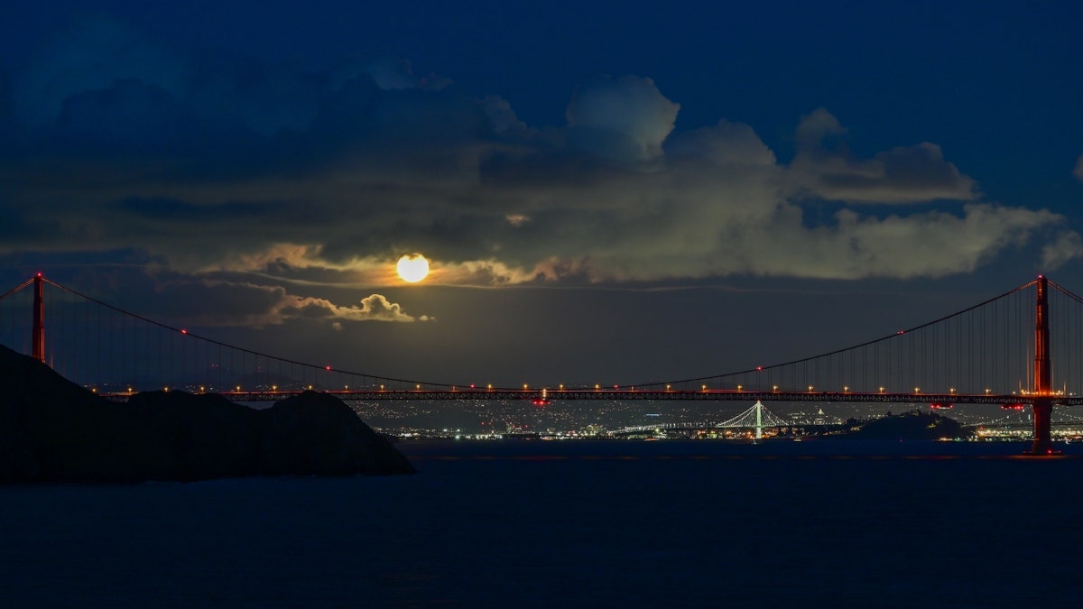 The worm moon over San Francisco