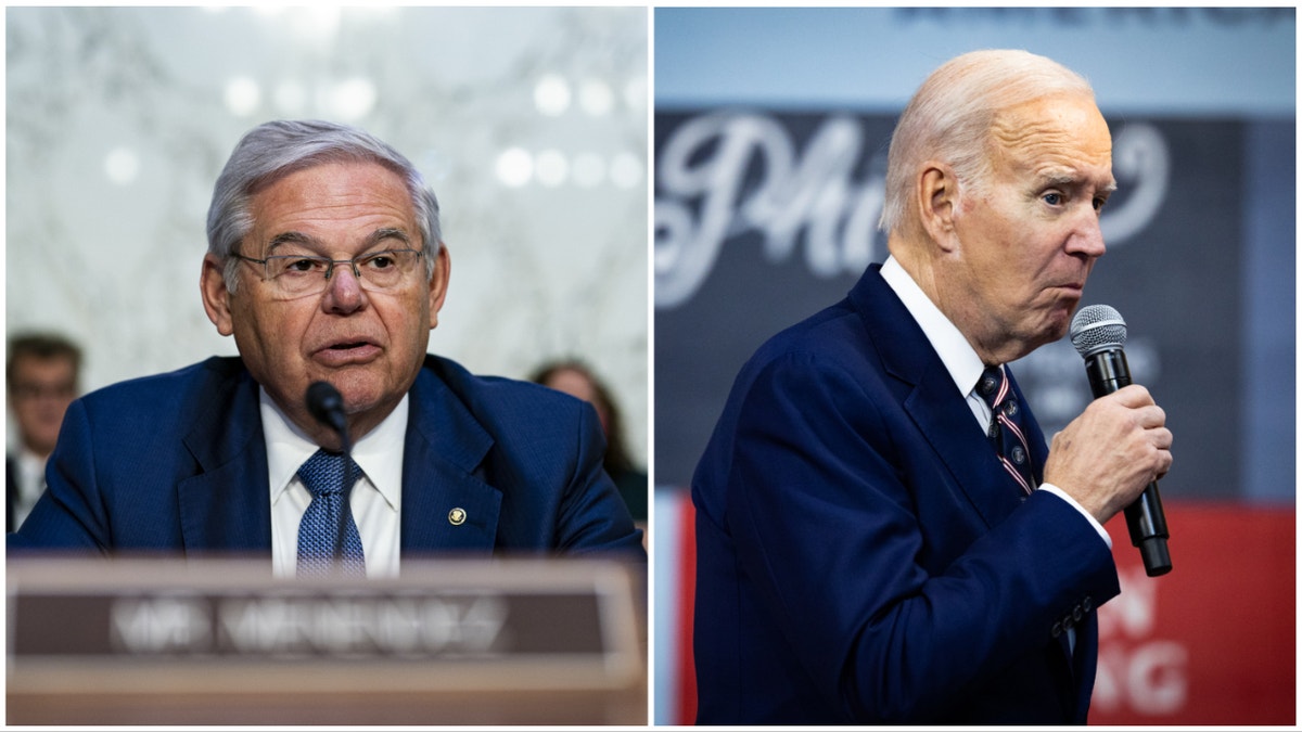 Side-by-side photo of Menendez and Biden