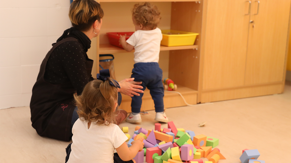 kids playing in classroom