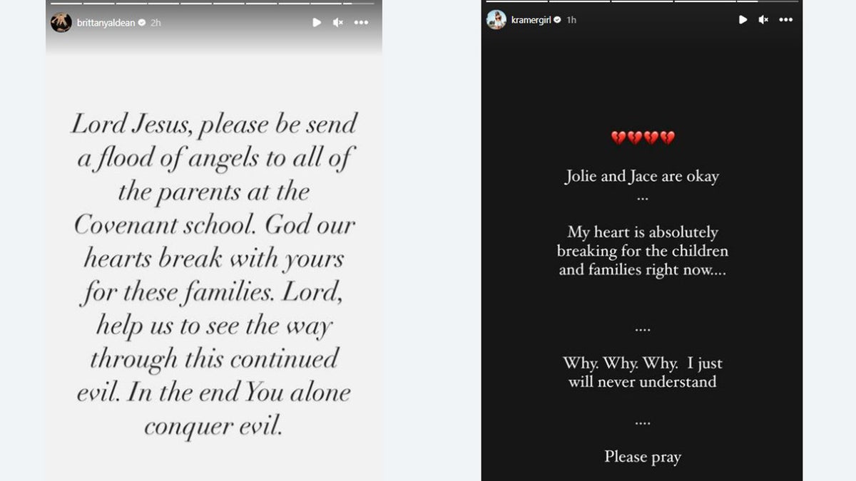 Brittany Aldean and Jana Kramer share Instagram posts about Nashville school shooting