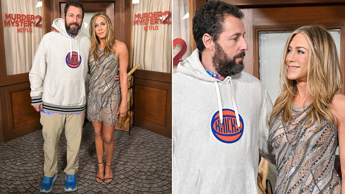 Jennifer Aniston and Adam Sandler at the "Murder Mystery" premiere in Los Angeles