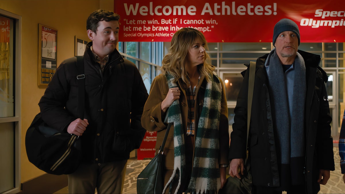  Matt Cook as Sonny, Kaitlin Olson as Alex, Woody Harrelson as Marcus, and Cheech Marin as Julio in Champions