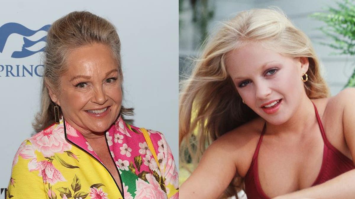 A split of Charlene Tilton from her days on "Dallas" and now