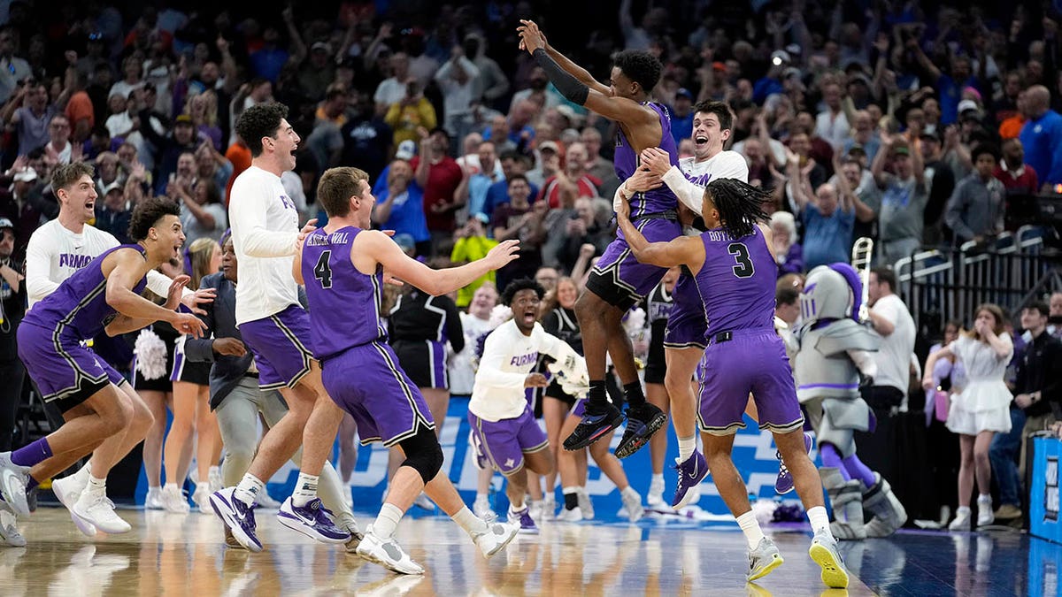 Furman celebrates win