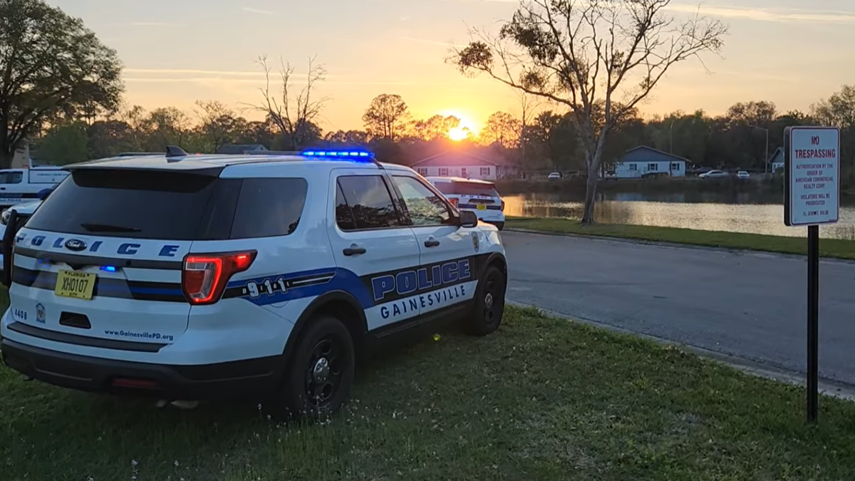 Police cruiser at scene of drownin