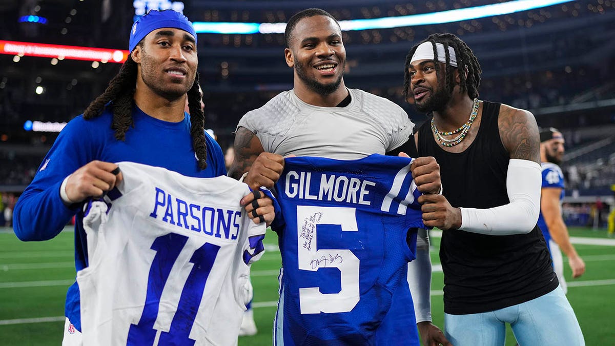 Stephon Gilmore, Micah Parsons, and Trevon Diggs