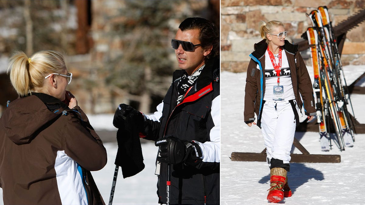 Gwen Stefani and Gavin Rossdale stand out in the snow at Deer Valley.