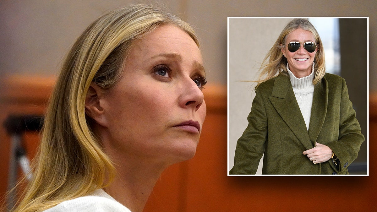 Gwyneth Paltrow wears green jacket and cream shirt in Utah court appearance