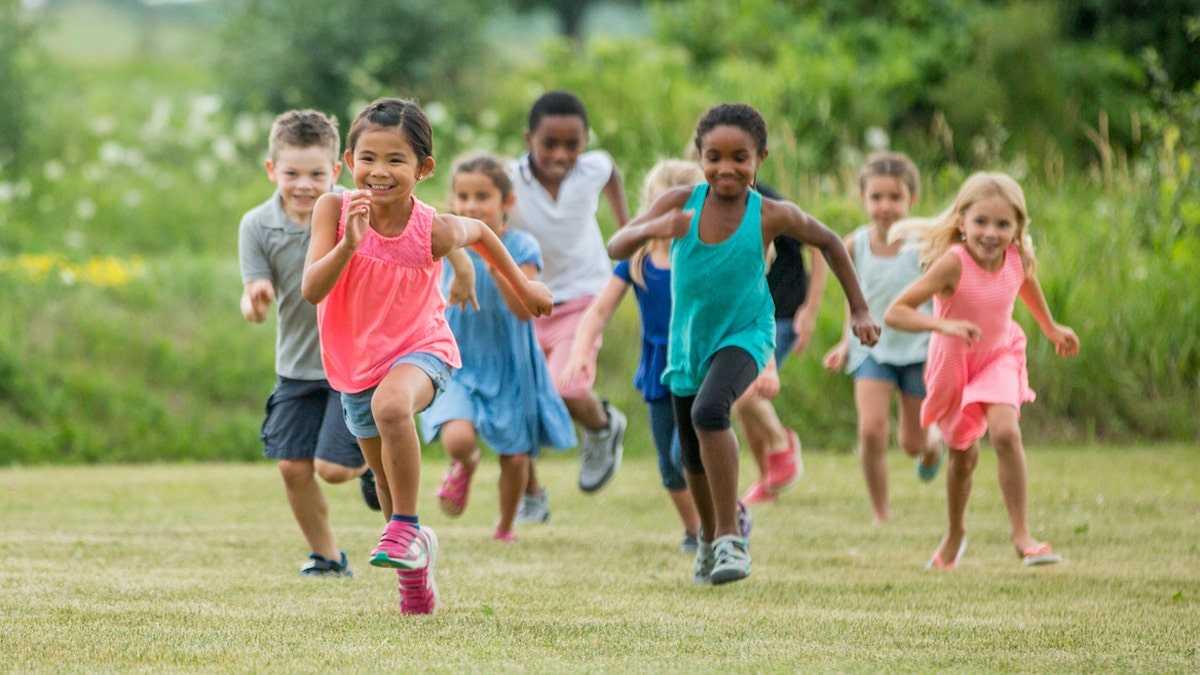 children playing outside 