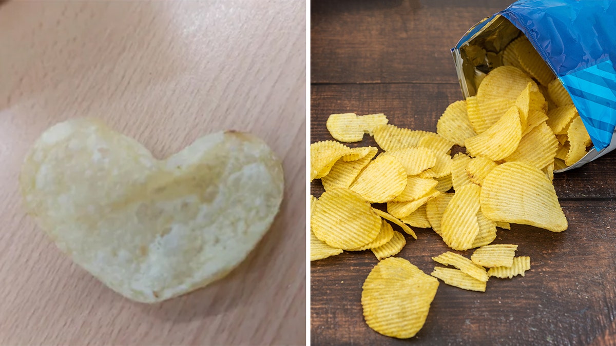 heart-shaped chip split