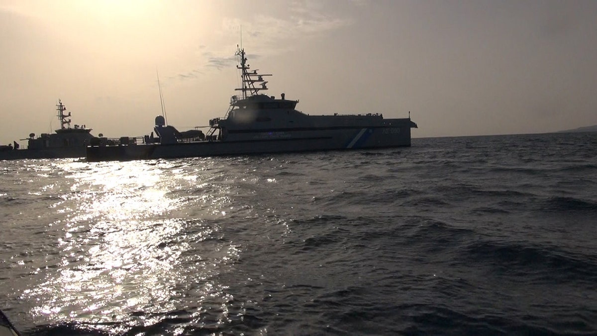 Hellenic Coast Guard ship sailing in sea