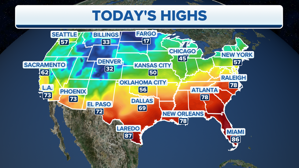 U.S. high temperature forecast