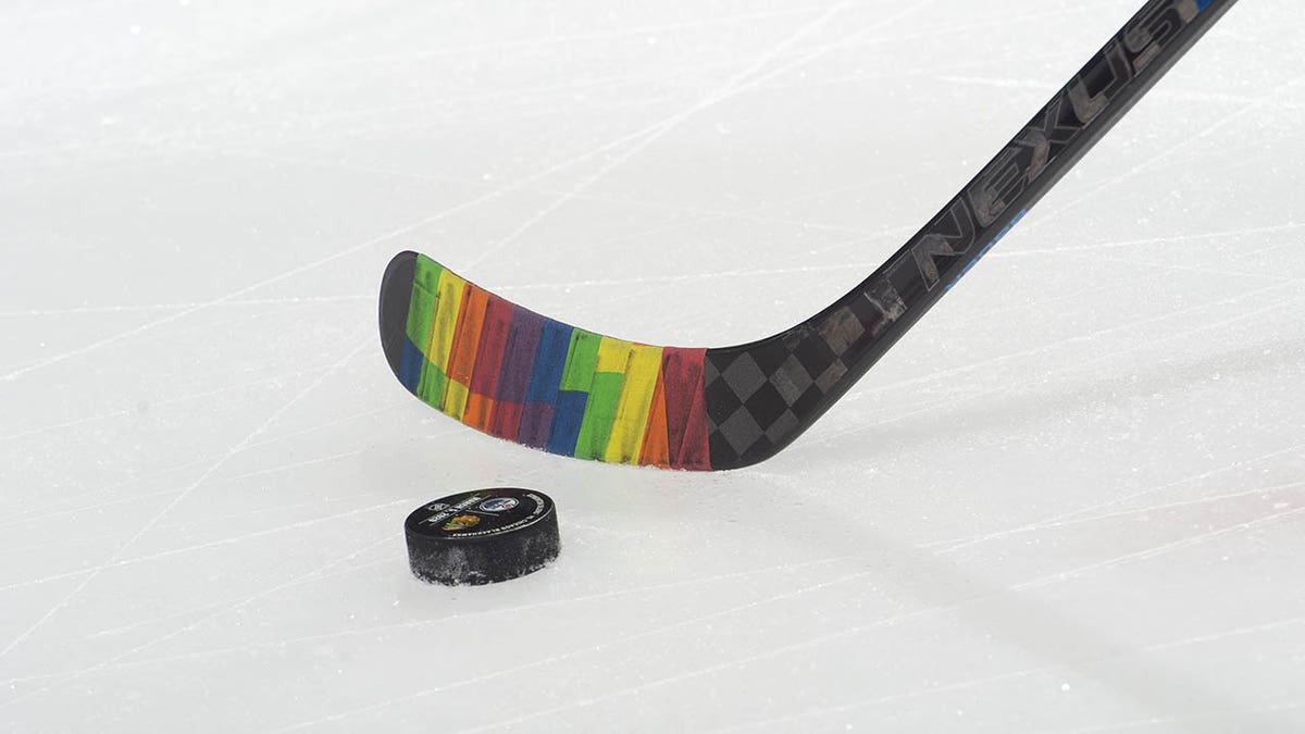 Pride tape hockey stick