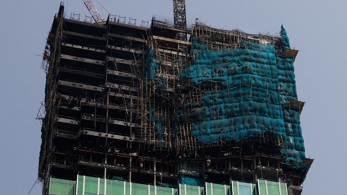 Hong Kong skyscraper seen after massive fire was put out