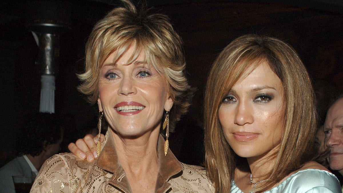 Jane Fonda and Jennifer Lopez at the "Monster-in-Law" premiere