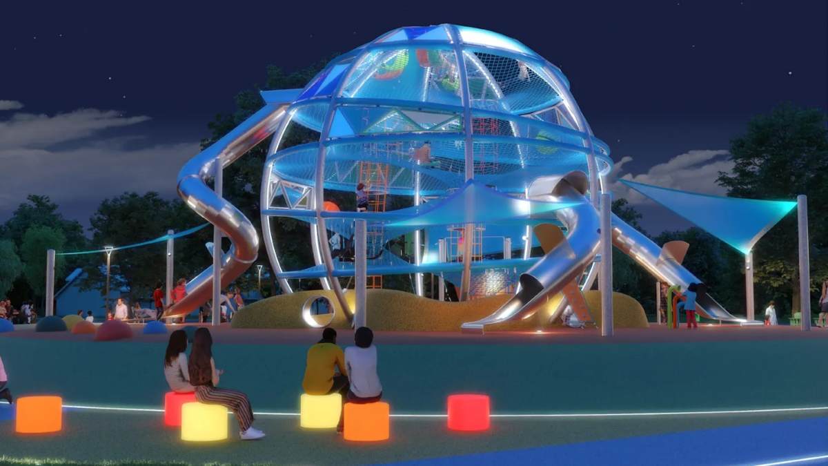 Glowing "dome" at Joya playground