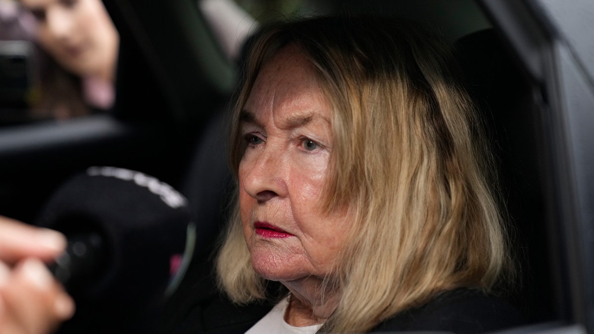 June Steenkamp shown in a car arriving for a parole hearing.