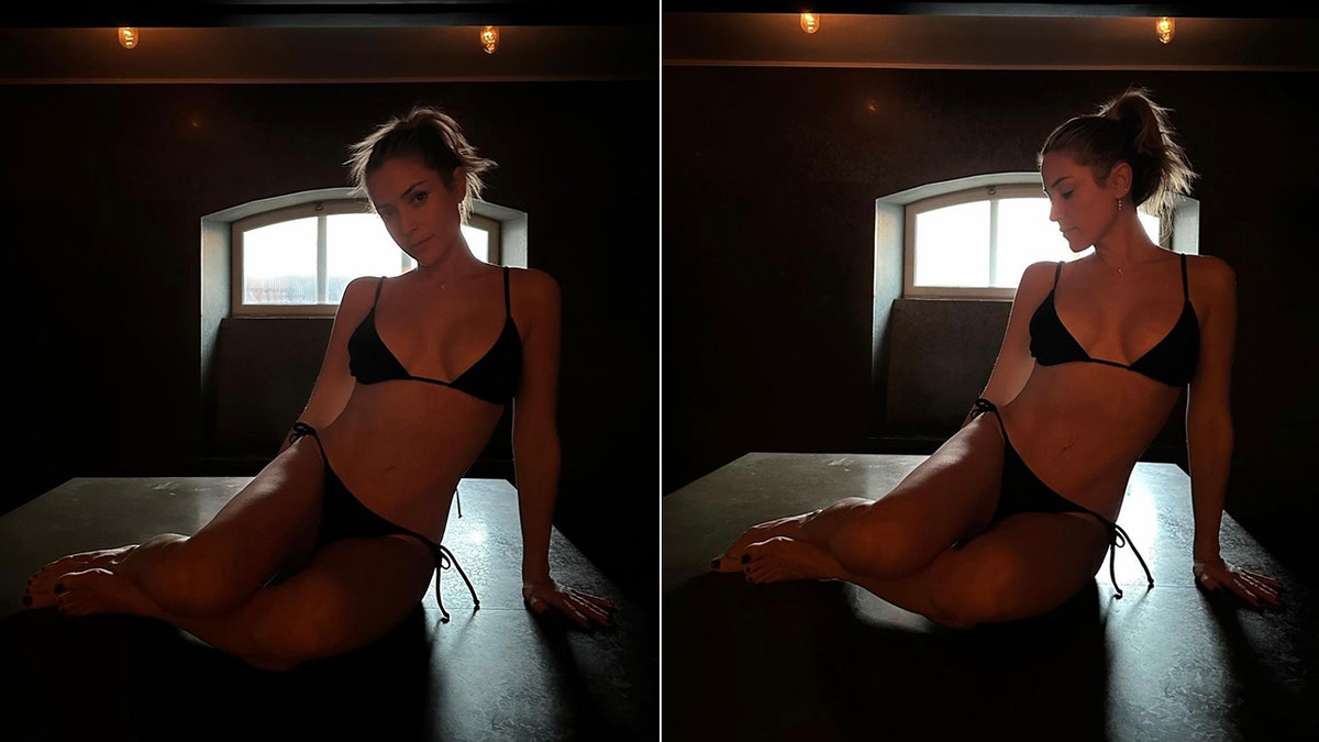 Kristin Cavallari strikes sultry poses in a black string bikini as she shades haters ...but shes a mother Fox News