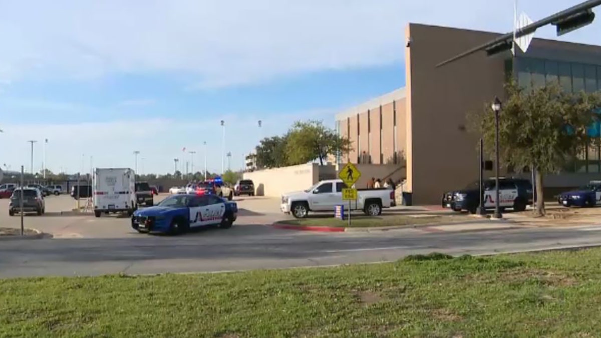 police cars outside Lamar High School
