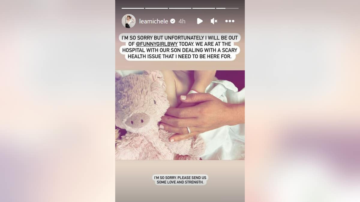 Lea Michele embracing son in hospital
