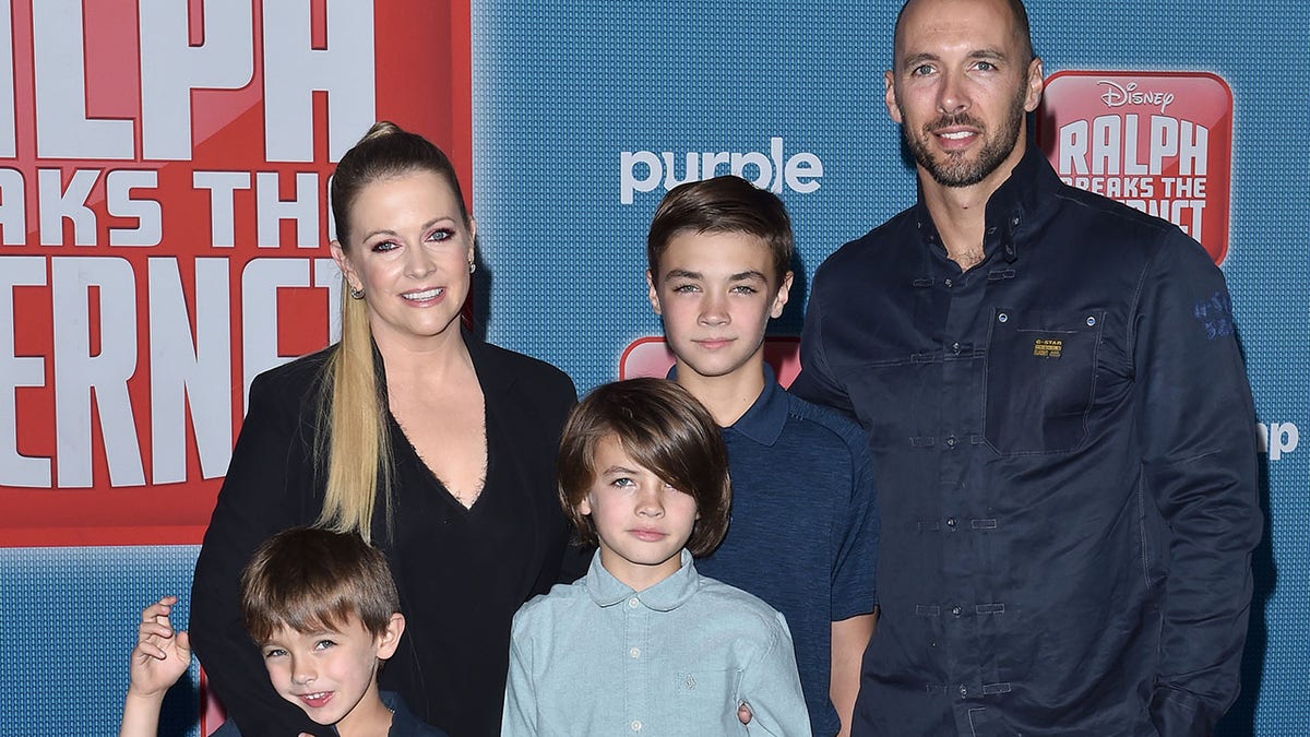 Melissa Joan Hart with her husband and sons