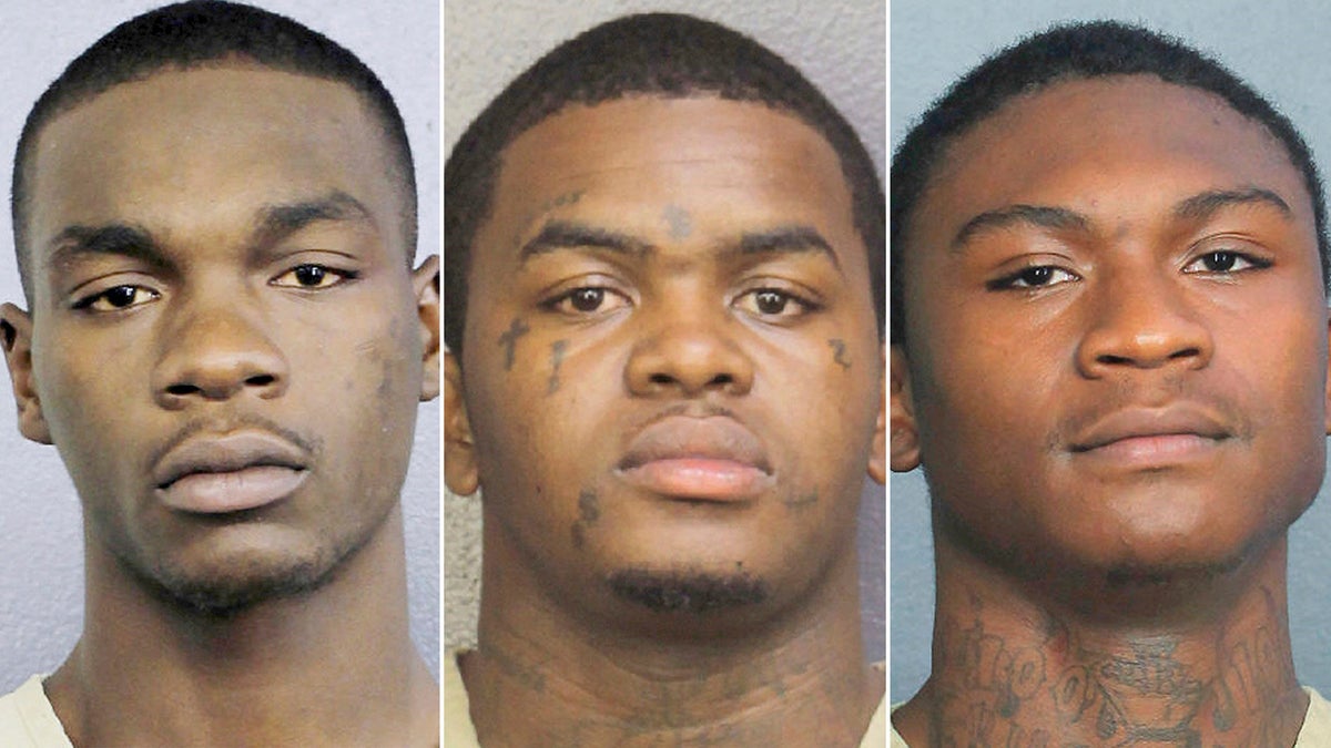 Mugshots of Michael Boatwright, Dedrick Williams and Trayvon Newsome.