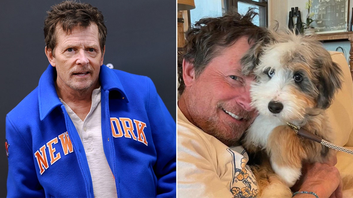 Michael J. Fox and puppy