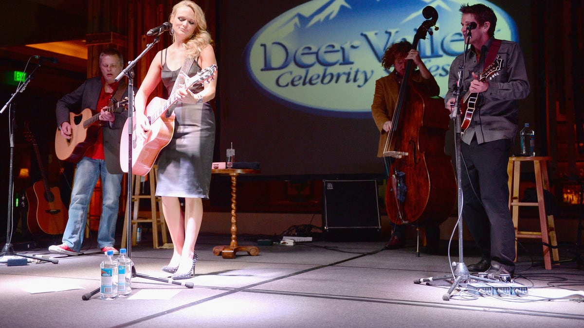 Miranda Lambert plays guitar and sings at a performance in Deer Valley.