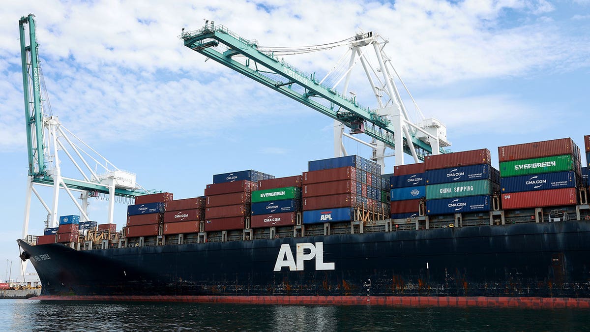 Cargo ship and cranes at Port of Miami