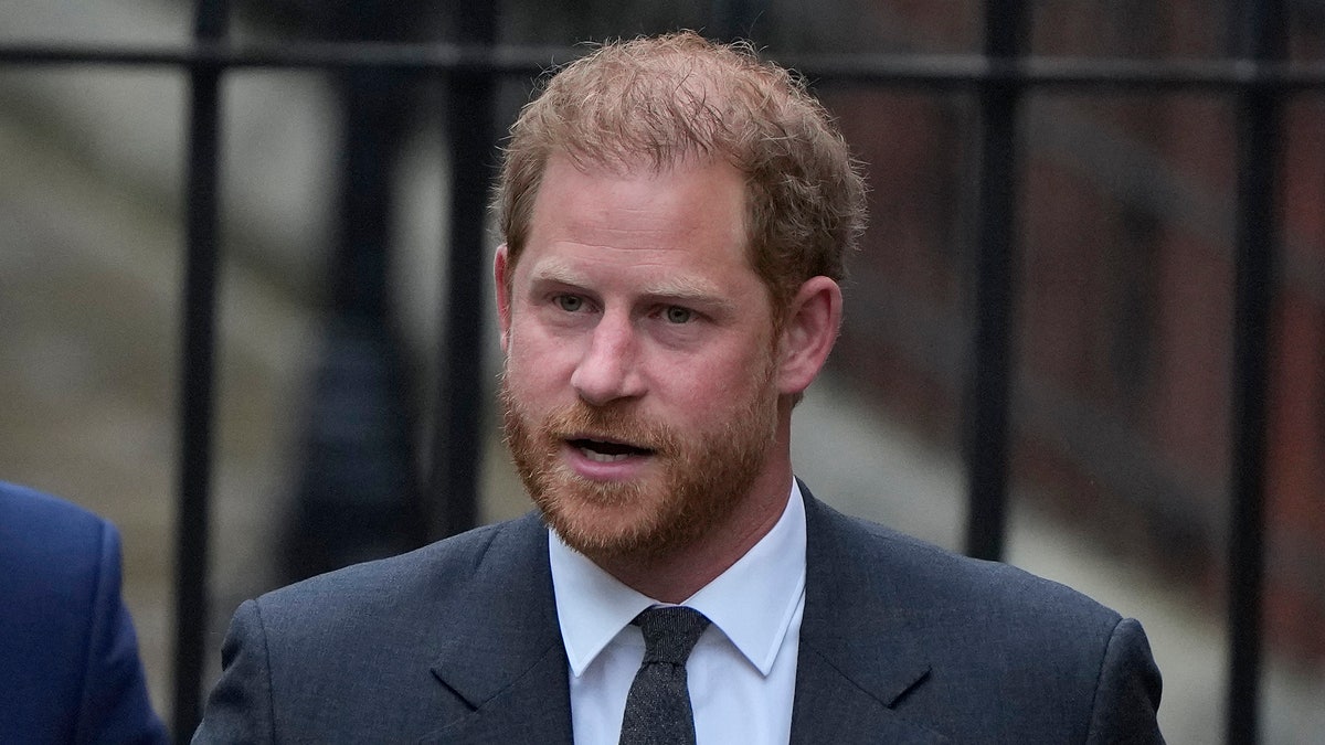 Prince Harry wears a blue suit as he shows up to court.