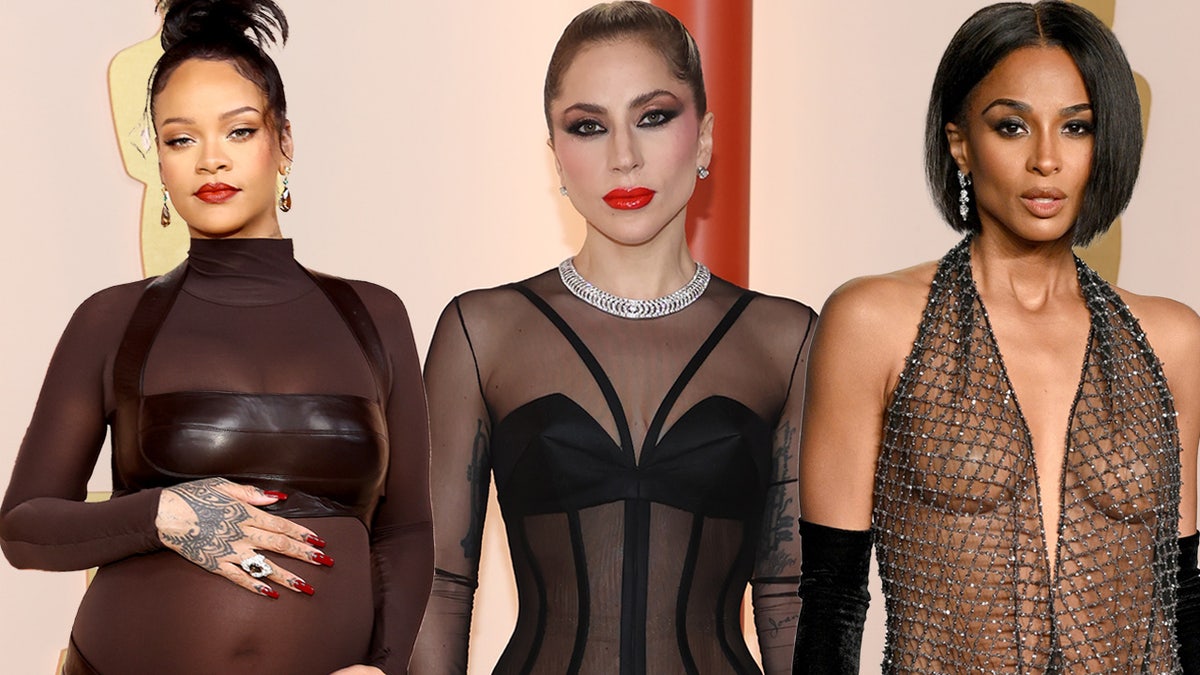 Rihanna, Lady Gaga and Ciara sport sheer dresses for Oscars night