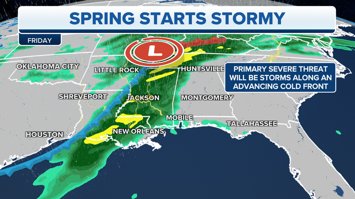 Southeastern US storm forecast