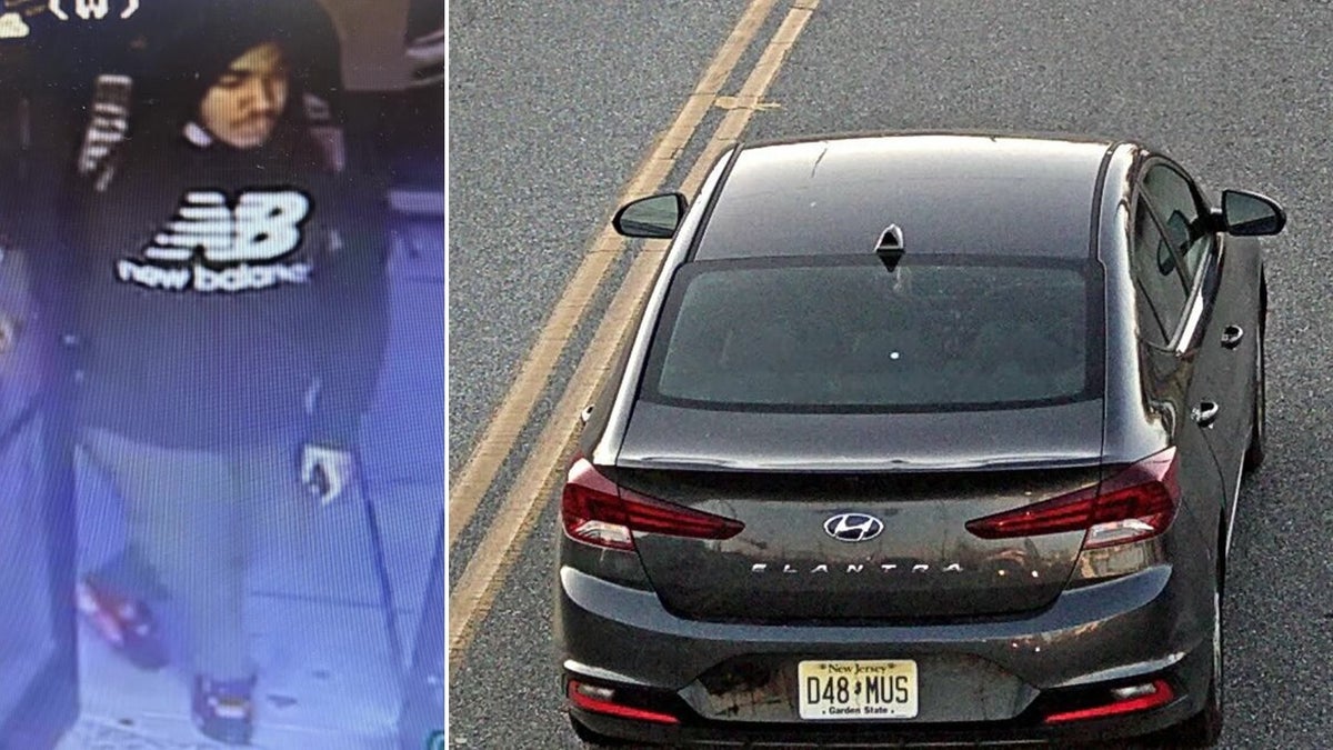 car theft suspect and stolen car