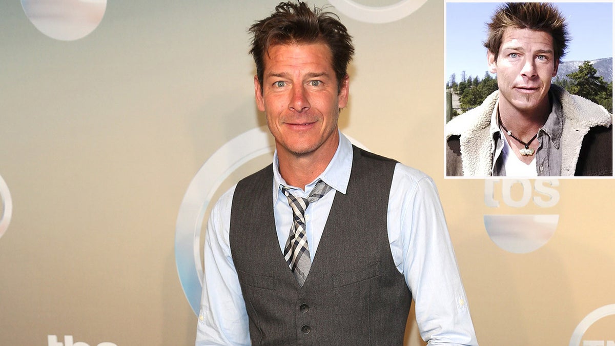 Ty Pennington on a red carpet with an inset photo of him on Trading Spaces