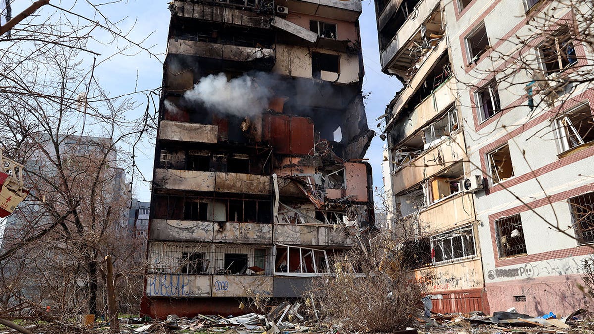 Zaporizhzhia apartment damaged in Ukraine