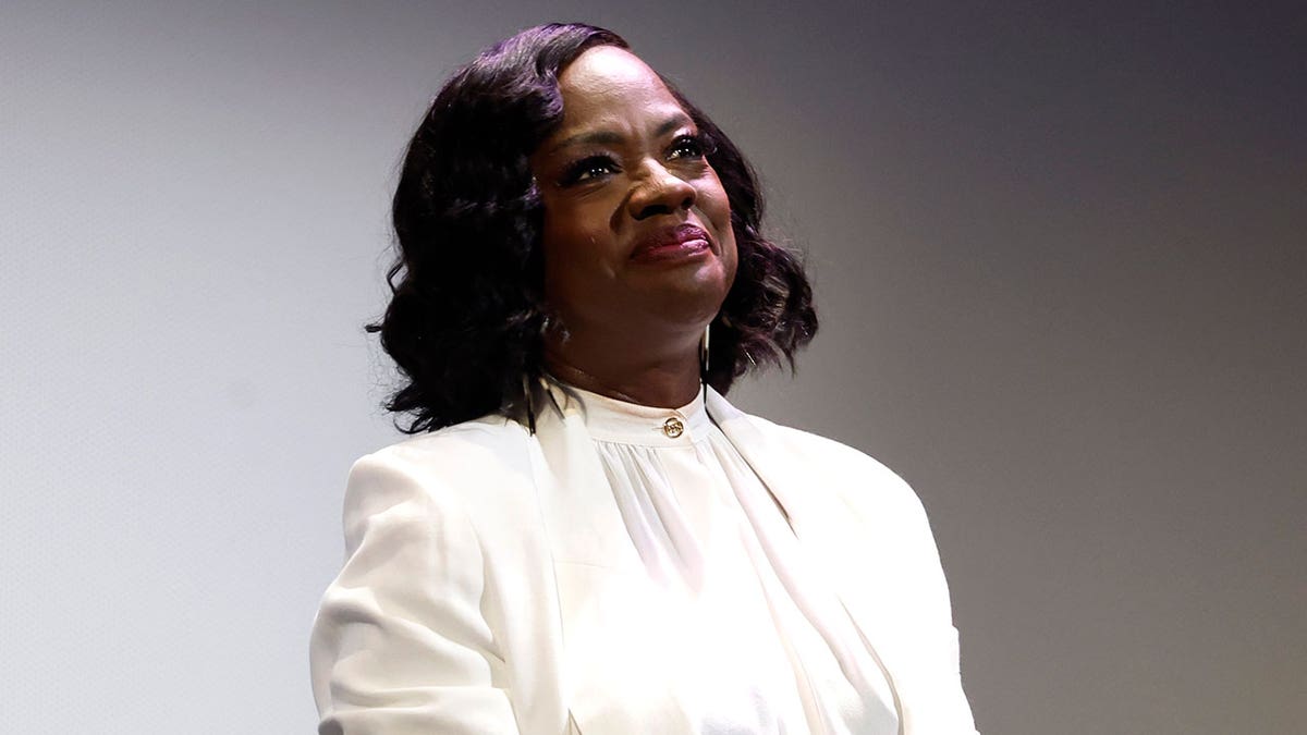 Viola Davis smiles and wears white outfit during "Air" premiere
