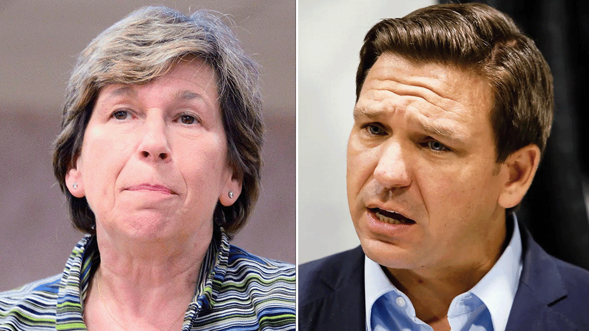 Randi Weingarten and Ron DeSantis