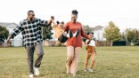 parents and kids play