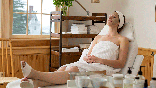 Woman at a spa getting treatments