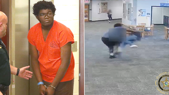 Student seen viciously beating aide in viral video claims he's the victim