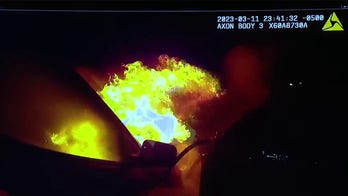 Michigan police officer pulls driver from fiery SUV after deadly high-speed crash: video
