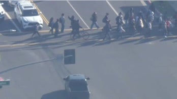 California police chase suspect allegedly shot at officers, stopped for kids to cross the road