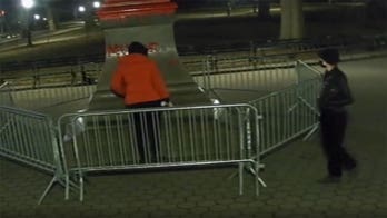 NYPD video shows wanted suspects caught on camera defacing Christopher Columbus statue