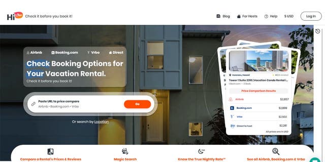 Image of the HiChee homepage where you can find and compare rental prices.